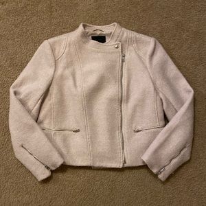 Banana Republic Ivory Wool Moto Jacket Size M